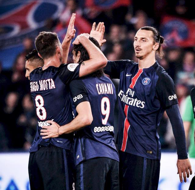 Gregory Van Der Wiel (psg) scored a goal during the French Championship  Ligue 1 football match between Paris Saint Germain and SCO Angers on  January 23, 2016 at Parc des Princes stadium